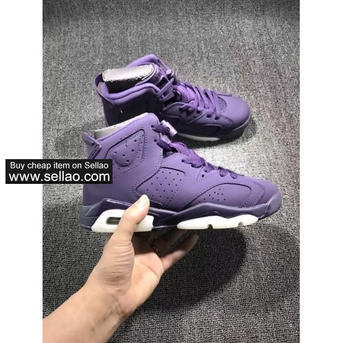 air Jordan6 Purple Dynasty GS aj6 women Cheap high quality basketball shoes