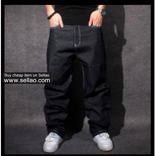 Hip-Hop Mens Jeans Pants Ecko Baggy Loose Denim Streetwear Trousers HipHop