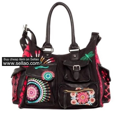Spain desigual big embroidery aristocratic wind single shoulder bag handbag tote bag