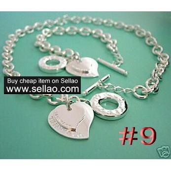 Tiffany Silver Necklace Bracelet with dust BagS google+
