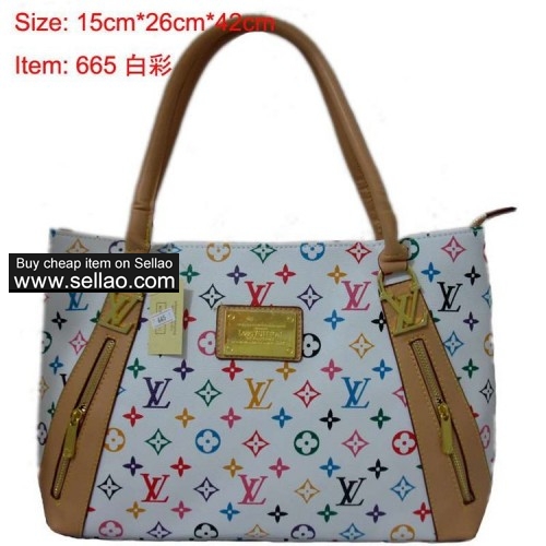 New L V Lady's Handbag bag Womens L V Handbag white 665