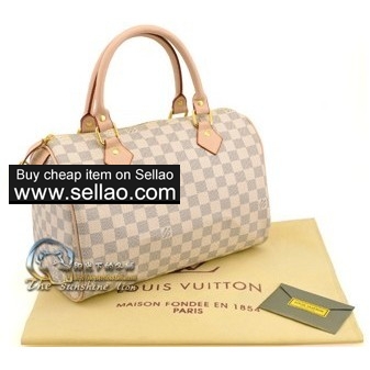 New L-ouis V-uitton White Damier Handbag Speedy 30 bag,