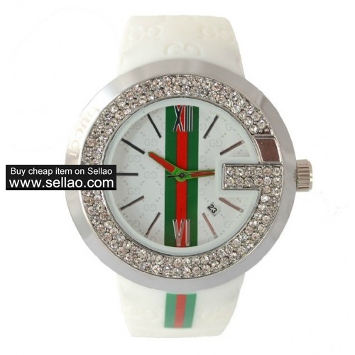 NEW ARRIVAL GUCCl? Diamonds Calendar Watch THREE COLORS