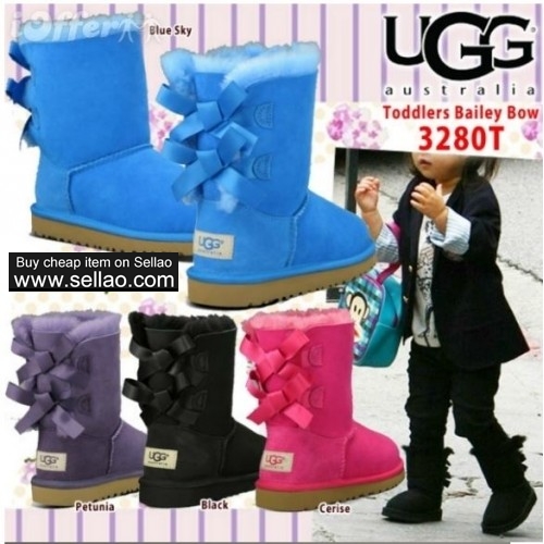 NEW 3280 UGGS BAILEY BOW LEATHER SNOW BOOTS google+  fa