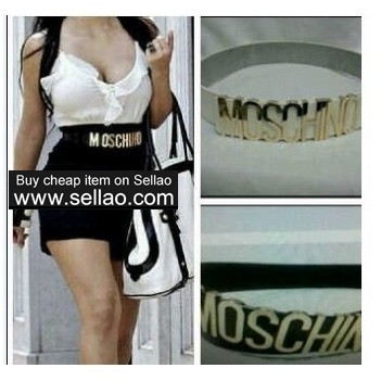 moschino GOLD LETTER buck WIDE belt, google+  facebook