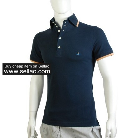 men`s VIVIENNE WESTWOOD polo shirt Lapel t-shirt blue g