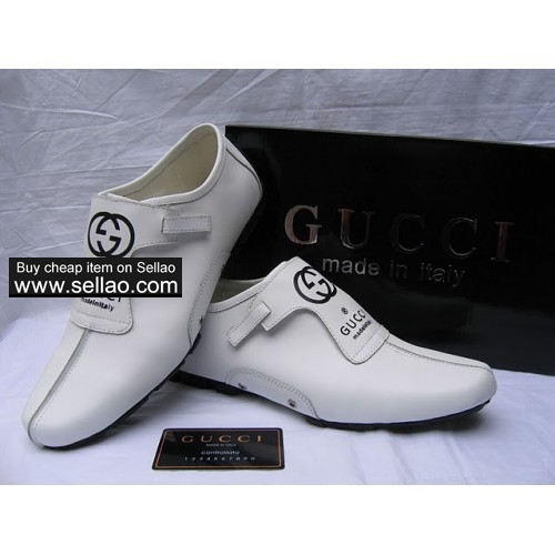 Mens fashion G U CCS casual shoes white leather shoes g