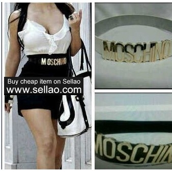love moschino GOLD LETTER buck WIDE belt TOP google+ f