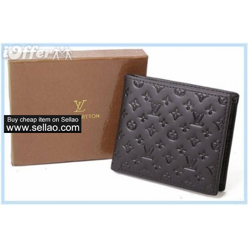 Iv Mens Black Leather Wallet short style leather purses