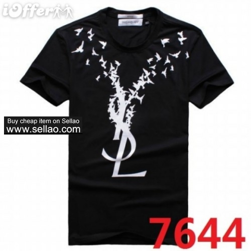 Classic YSL Men's 100% cotton shirt T-shirt black/white