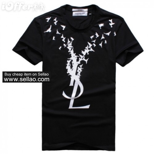 Classic style YSL Mens cotton t-shirts summer cool tees
