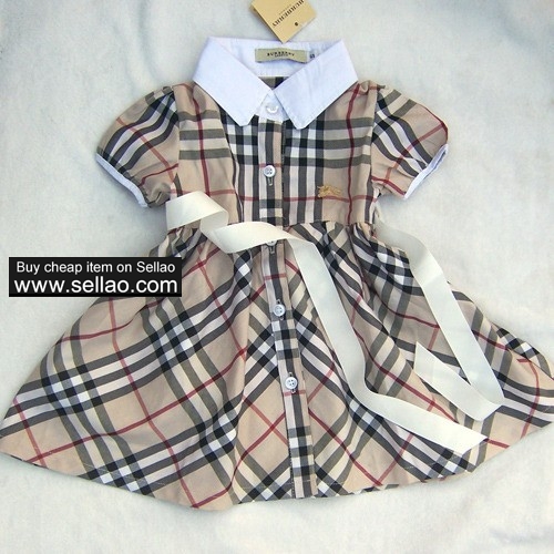 Baby Kids clothes girl dress shirt skirts check shirts