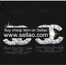 925 Sterling Silver and Crystal Stud Earrings google+
