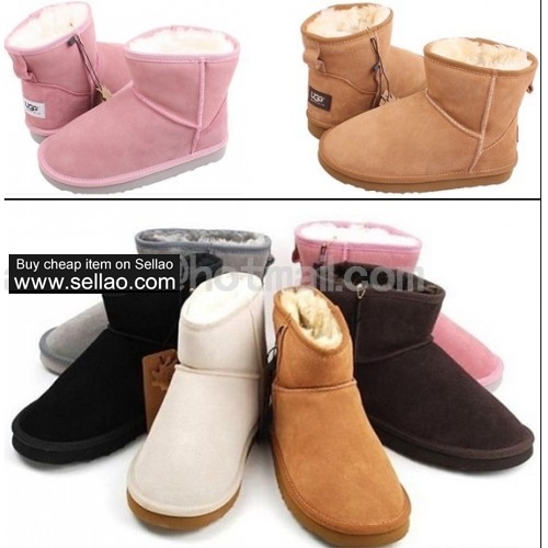 3280 UGGG BAILEY BOW LEATHER SNOW BOOTS google+  facebo