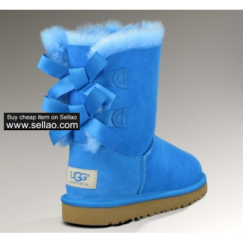 3280 UGGG BAILEY BOW LEATHER SNOW BOOTS