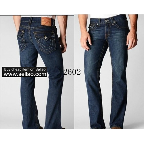 Free shipping new 2017 brand jeans true religion mens jeans wide straight trousers size:30-40