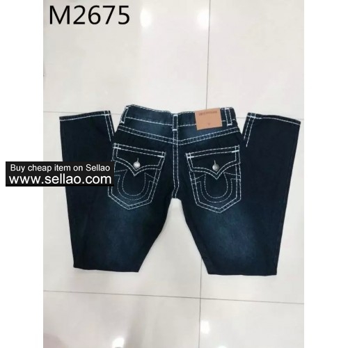 Free shipping 2017 brand jeans true religion mens jeans men rock straight trousers size:30-40