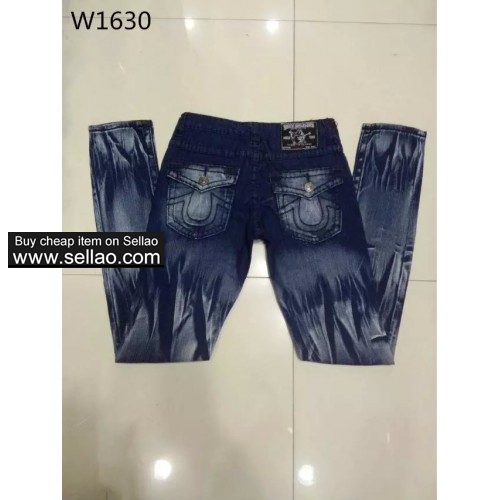 Free shipping 2017 brand jeans true religion womens jeans ladies slim fit blue trousers size:26-32