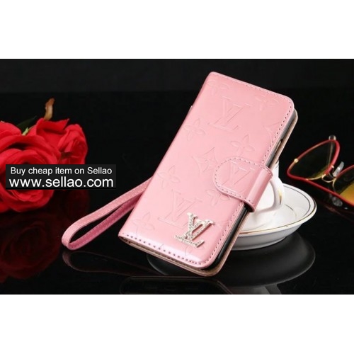 Louis Vuitton iPhone 6S/7 Plus,Galaxy S6/S7 Edge/S8 Plus Magnetic Closure Flip Case Wrist Strap Book
