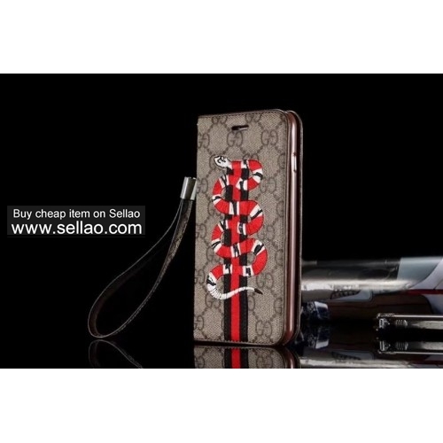 Gucci iPhone 6/6S/7 Plus Embroidery Magnetic Flip Case Folio Etui - Snake