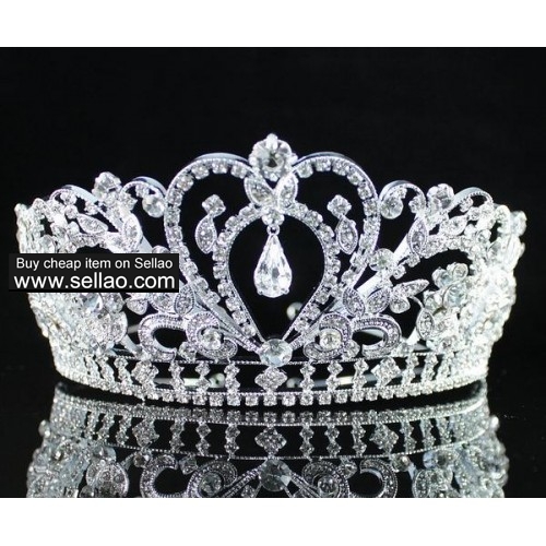 Austria wedding prom pageant rhinestone Crystal tiara Crown H1339