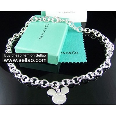 tiffany 925 silver Mickey Mouse Bracelet necklace