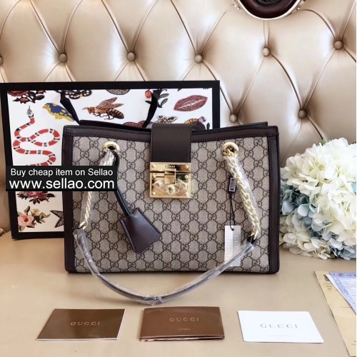 Luxury Gucci Classic Pattern Gold Buckle With Logo Double Strip Handbag Women Shoulder Bag