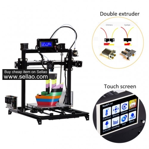 Flsun 300*300*420mm DIY 3D Printer Kit Double Extruder 3.2 In Touch Screen Auto Level Heated Bed