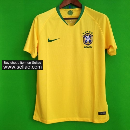 2018 world cup Brazil soccer jersey home away kit men