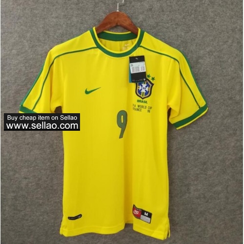 1998 world cup Brazil soccer jersey home away kit men