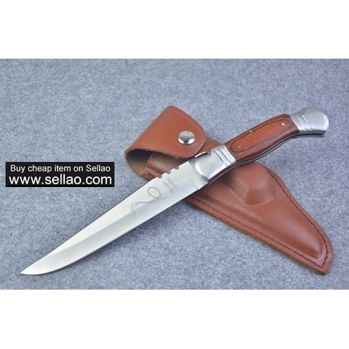 12'' New Large 440 Blade Wood Handle Back Lock Survival Folding Knife VTF104