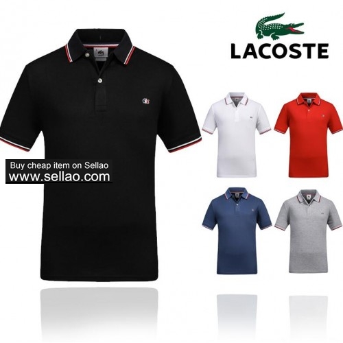 Lacoste New Fashion Women And  Men T-shirt 100% Cotton T-shirt S-3XL