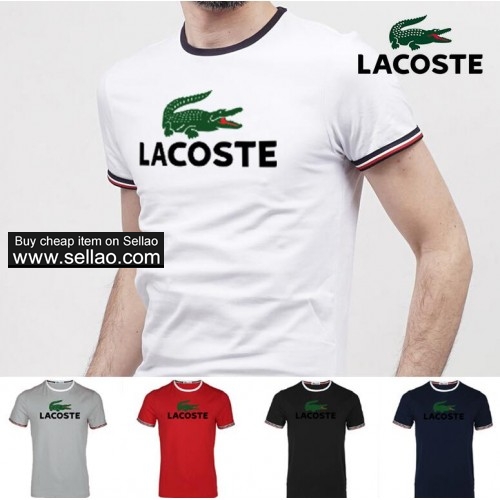 Lacoste 2018 New Brand Women And  Men T-shirt 100% Cotton T-shirt S-3XL