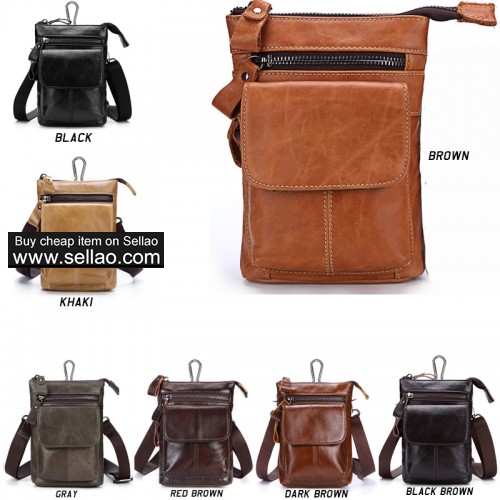 Multi-functional men's Waist bag shoulder Genuine Leather soft bag