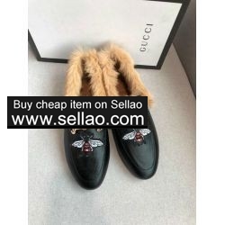 Gucci Fur Lined Jordaan Loafers