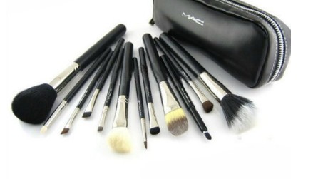 cosmetics 12pcs brsuh Set leather pouch Makeup Brush
