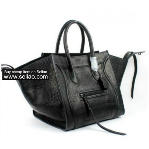 Celine Luggage Phantom Square Bag Crocodile Leather Handbag Purse