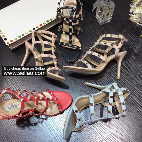 Women's rivets gladiator shoes Velentino high heeled sandals Chic high heels party shoes EU35-41