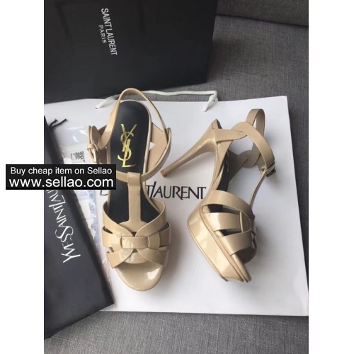 YSL patent leather platform high heeled sandals Chic women's high heel pumps EU35-41 size