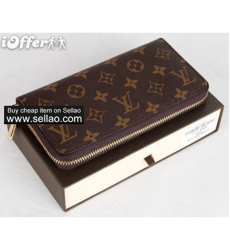 lv Men women's leather single-zip wallets