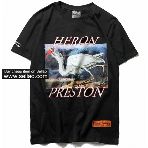 19 super fire HERON PRESTON crane digital printing men and women short-sleeved T-shirt