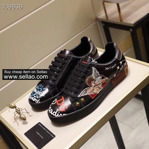 Dolce & Gabbana New men's real leather sneakers +BOX