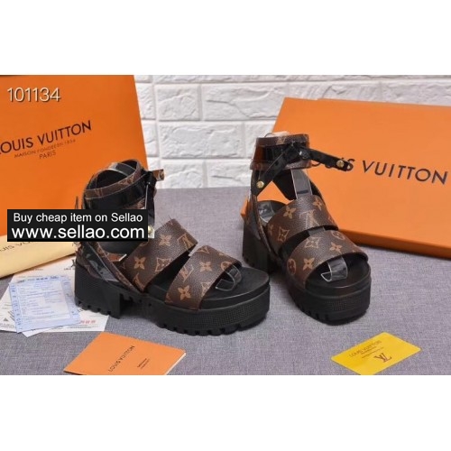 Louis Vuitton New real leather women's sandals