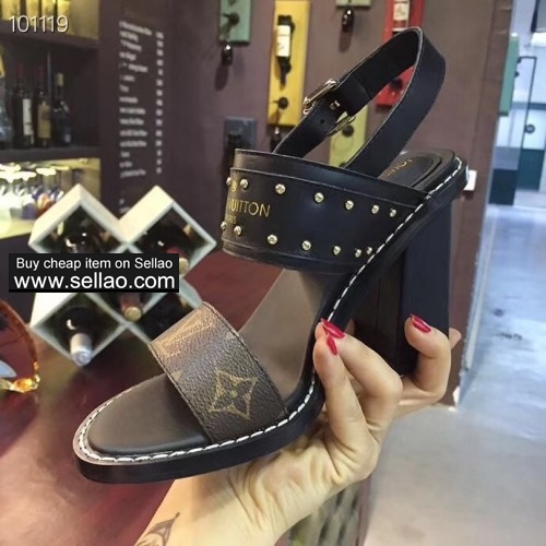 Louis Vuitton LV New leather women's high heel sandals+BOX AAA+