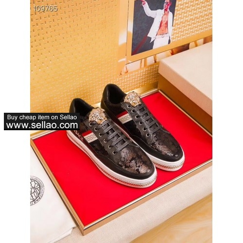 Versace New men's real leather casual shoes
