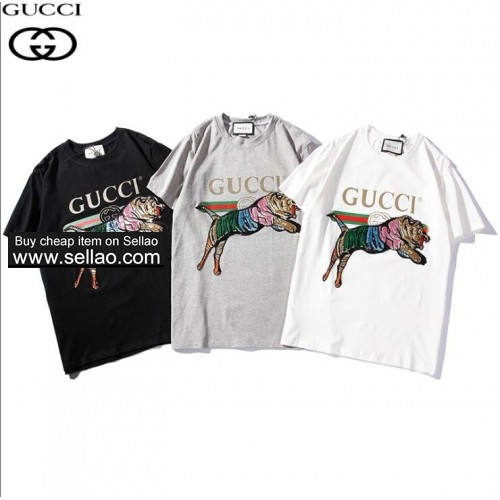 GUCCI embroidery T-shirts Luxury brand Men's Women's T-shirts casual cotton short-sleeved Tops tees