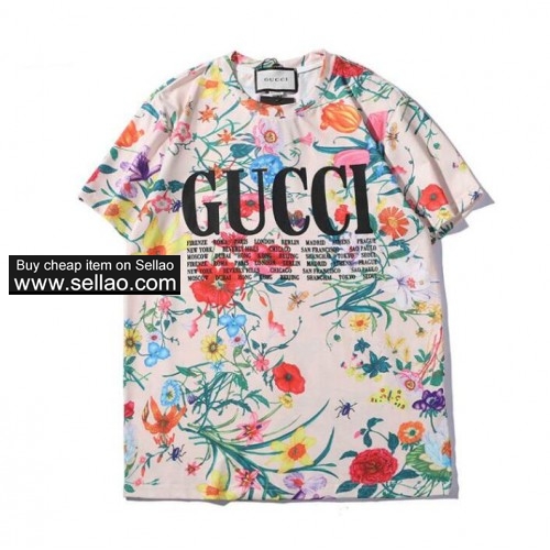 GUCCI  Letter printing T-shirt Luxury brand Men's Women's T-shirts casual cotton short-sleeved Tops