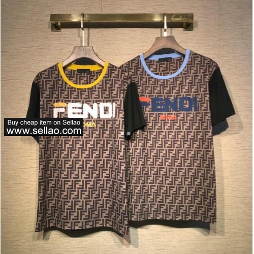 FENDI  Letter printi T-shirt Luxury brand Men's T-shirts casual cotton short-sleeved Tops tee Tshirt