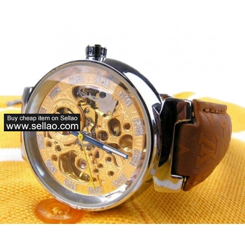 NEW LOUIS VUITTON LEATHER WATCH QUARTZ WATCHES A36