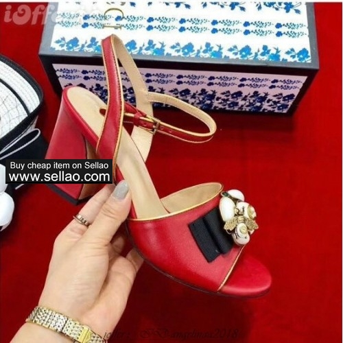 women s leather sandal 7 5cm high heel shoes slipper 0ad2